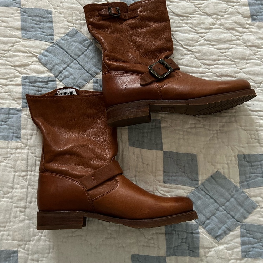 Frye Leather Buckle Booties